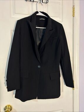 SHEIN Black Single-Button Blazer- XS